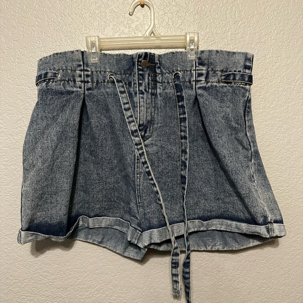 Paper Bag Waist Women's Denim Shorts